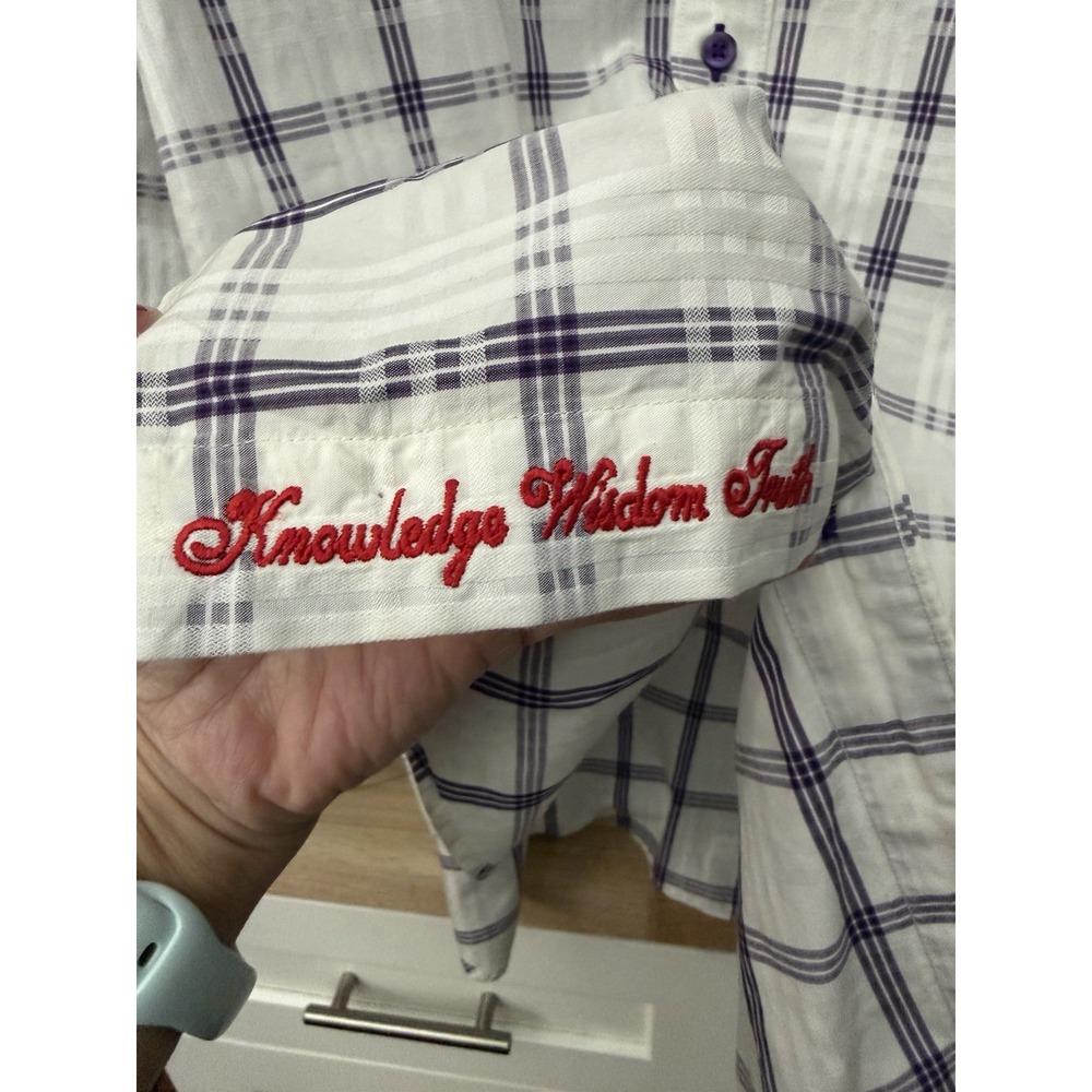 Robert Graham Shirt 3XL Mens Purple Plaid Check Paisley Long Sleeve #FF8-3 - Picture 4 of 10